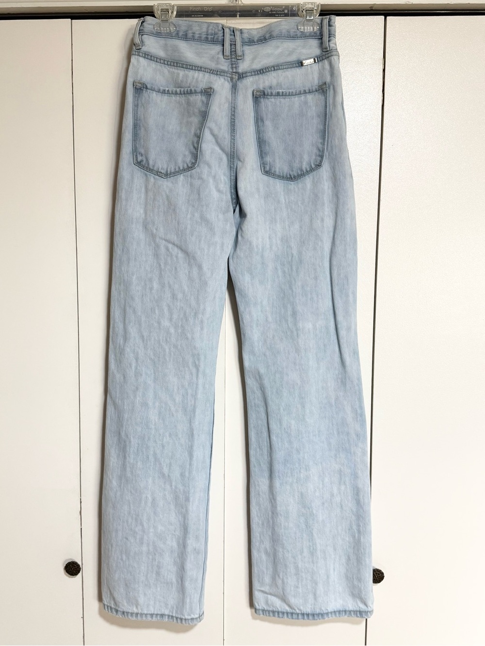 Kancan Arlo Light Wash Distressed Wide Leg Jeans | High Rise 90s Denim - Picture 7 of 7
